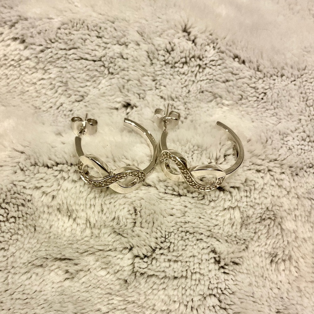 Elegant Silver Infinity Hoop Earrings